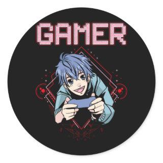 Video Games Kid Anime Cool Console Gaming Classic Round Sticker