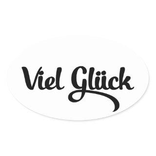 Viel Glück | Good Luck German Language Oval Sticker