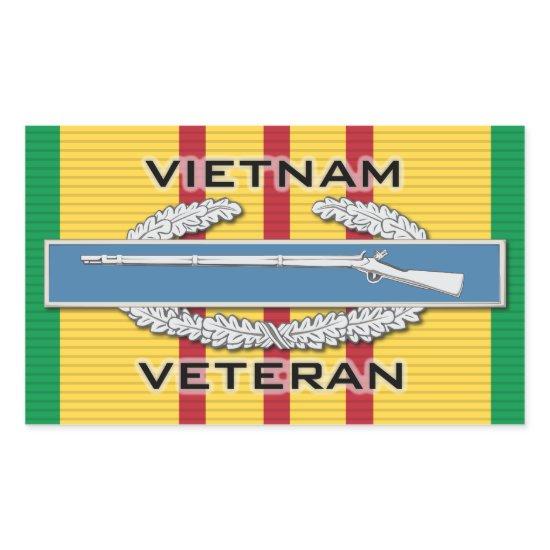 Vietnam Vet CIB Rectangular Sticker