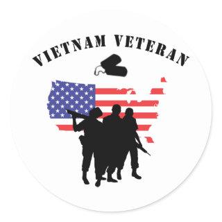 Vietnam Veteran Classic Round Sticker