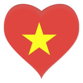 Vietnam (Vietnamese) Flag Heart Sticker