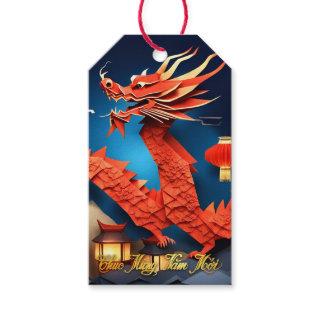 Vietnamese Red Dragon New Year add name GT Gift Tags