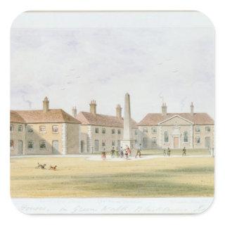 View of Charles Hopton's Alms Houses, 1852 Square Sticker