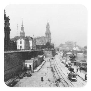 View of Dresden from the Bruehlsche Terrasse Square Sticker