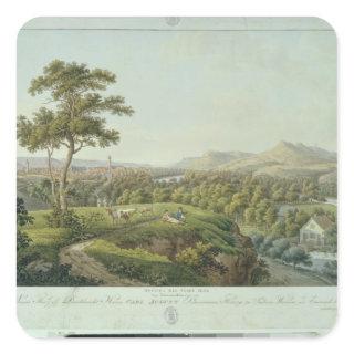View of Jena from Rasenhuehlberg, c.1810 Square Sticker