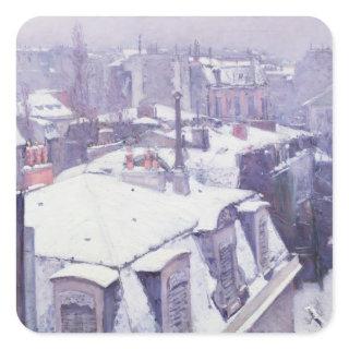 View of Roofs  or Roofs under Snow, 1878 Square Sticker