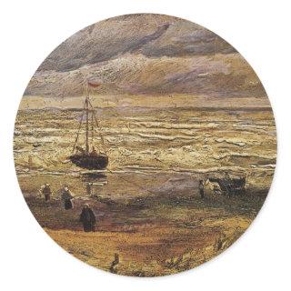 View of Sea at Scheveningen by Vincent van Gogh Classic Round Sticker