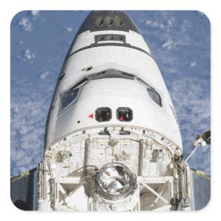 View of space shuttle Endeavour's crew cabin Square Sticker