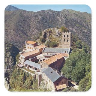 View of the Abbey of St. Martin du Canigou Square Sticker