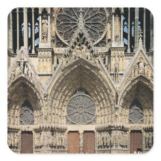 View of the facade, 13th-14th century square sticker