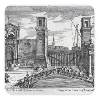 View of the gates at the entrance to Arsenal Square Sticker