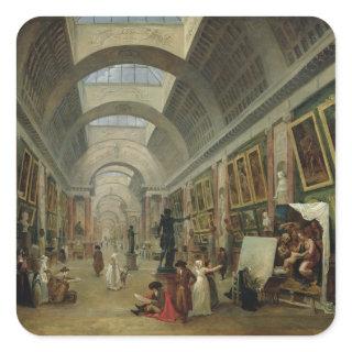 View of the Grand Gallery of the Louvre, 1796 Square Sticker