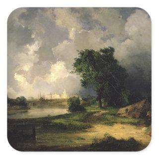 View of the Kremlin in Bad Weather, 1851 Square Sticker