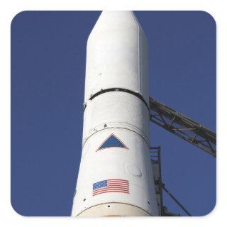 View of the nose cone of the Delta IV rocket Square Sticker