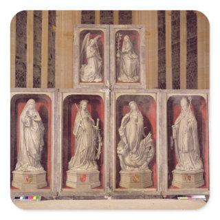 View of the panels of the closed altarpiece square sticker