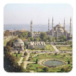 View of the Sultan Ahmet Camii  built 1609-16 Square Sticker