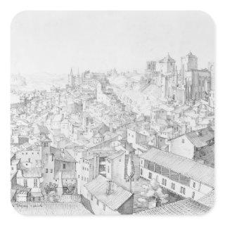 View of the Town of Avignon and its surroundings Square Sticker
