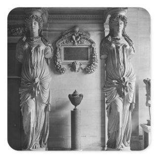 View of two caryatids from the Caryatids' Square Sticker