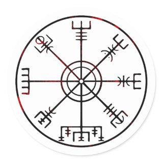 viking compass s6 poster classic round sticker
