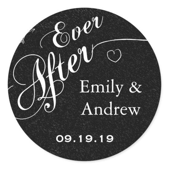Vinage Ever After Chalkboard Save the Date Seal