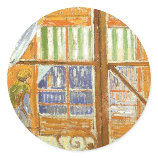 Vincent van Gogh - A Pork Butcher's Shop Window Classic Round Sticker