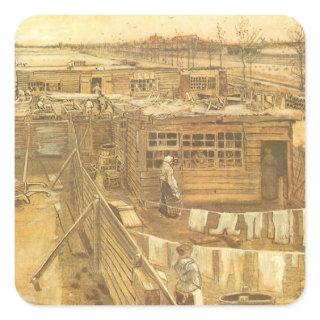 Vincent van Gogh - Carpenter's Yard and Laundry Square Sticker