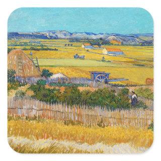 Vincent van Gogh - Harvest at La Crau Square Sticker