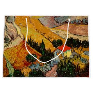Vincent van Gogh - Landscape, House and Ploughman Large Gift Bag