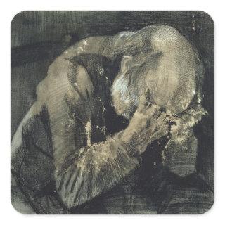 Vincent van Gogh | Man with his head in his hands Square Sticker