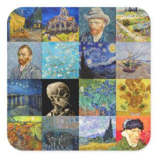 Vincent van Gogh - Masterpieces Mosaic Patchwork Square Sticker