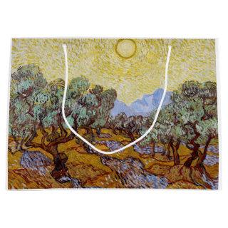 Vincent van Gogh - Olive Trees, Yellow Sky and Sun Large Gift Bag