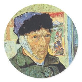 Vincent van Gogh - Self Portrait with Bandaged Ear Classic Round Sticker