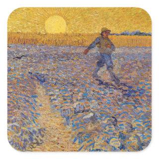 Vincent van Gogh - Sower with Setting Sun Square Sticker