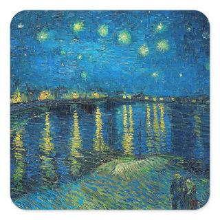 Vincent Van Gogh Starry Night Over the Rhone Square Sticker