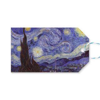 Vincent Van Gogh Starry Night Vintage Fine Art Gift Tags