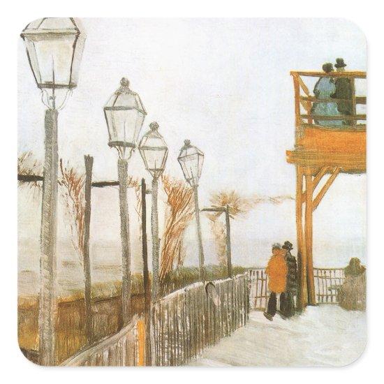 Vincent van Gogh - Terrace and Observation Deck Square Sticker