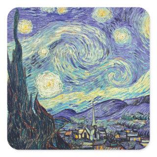 Vincent Van Gogh The Starry Night Square Sticker
