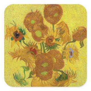 Vincent van Gogh - Vase with Fifteen Sunflowers Square Sticker