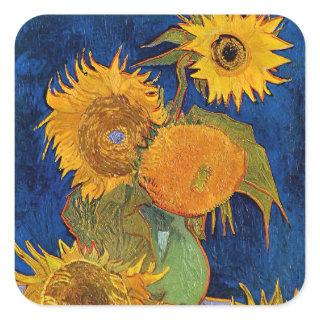 Vincent van Gogh - Vase with Five Sunflowers Square Sticker