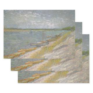 Vincent van Gogh - View of a River w Rowing Boats  Sheets