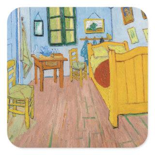 Vincent Van Gogh - Vincent's Bedroom in Arles Square Sticker