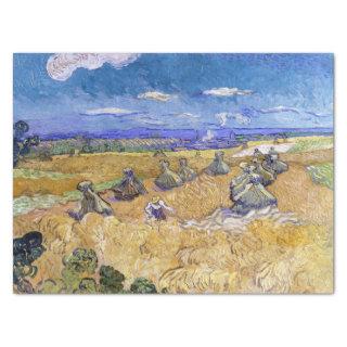 Vincent van Gogh - Wheat Stacks with Reapers Tissu Tissue Paper