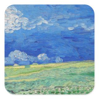Vincent van Gogh - Wheatfields under Thunderclouds Square Sticker