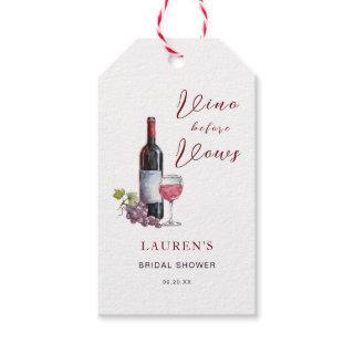 Vino before Vows Wine Theme Bridal Shower Gift Tags
