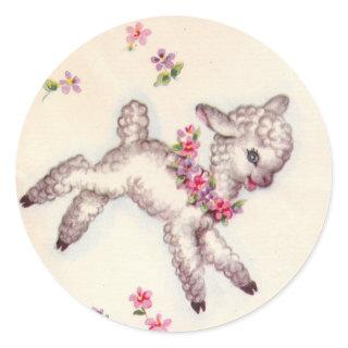 Vintage 1950s Lamb Classic Round Sticker