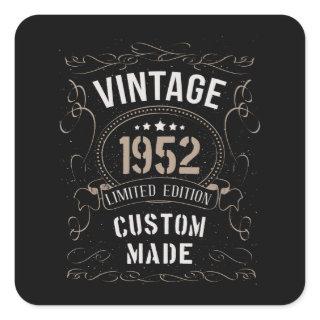Vintage 1952 Limited Edition Custom made Square Sticker