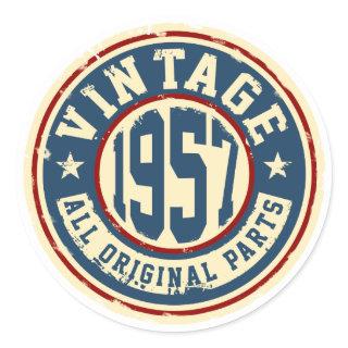Vintage 1957 All Original Parts Classic Round Sticker