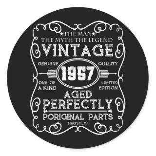 Vintage 1957 Man Myth Legend 64th Birthday Classic Round Sticker