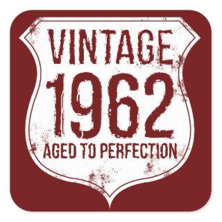 Vintage 1962 Aged To Perfection Square Sticker