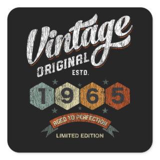 Vintage 1965 Bday Aged To Perfection 56th Birthday Square Sticker